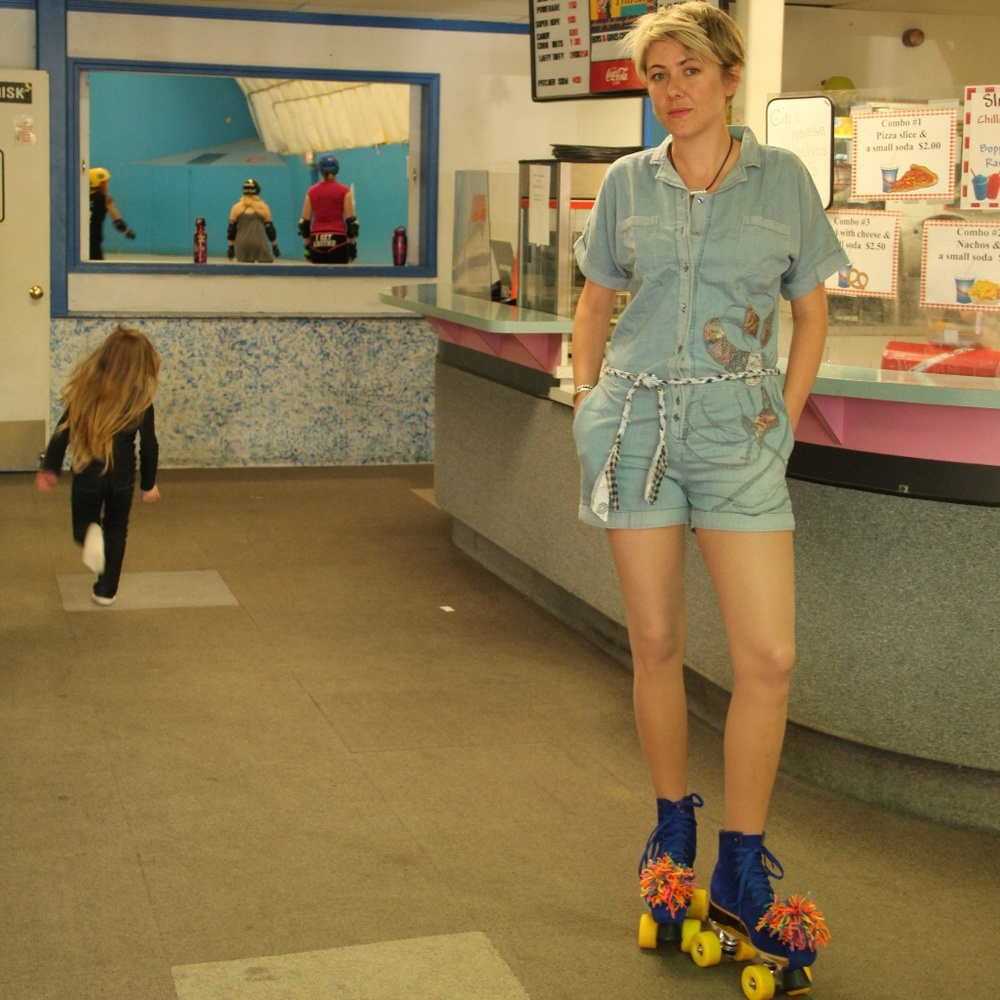 Joyrich denim jumper shorts